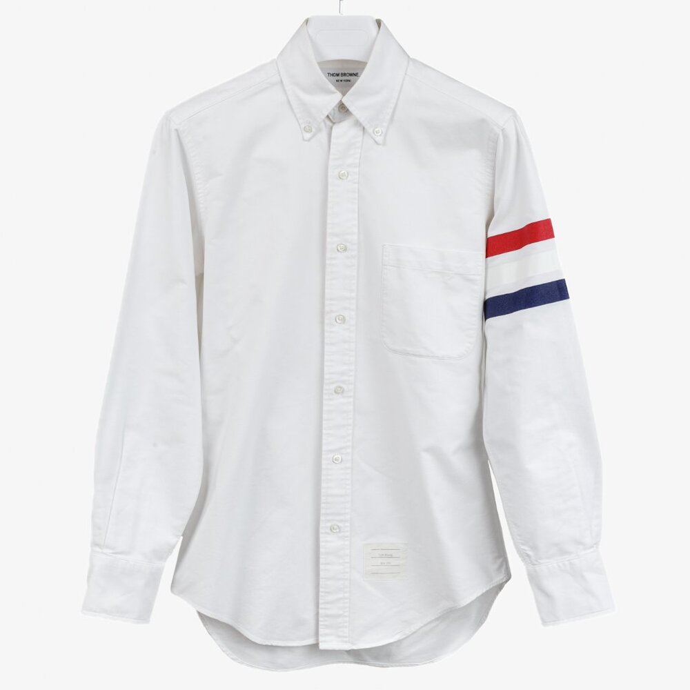 Thom Browne 3 Bar Button Up Oxford Shirt